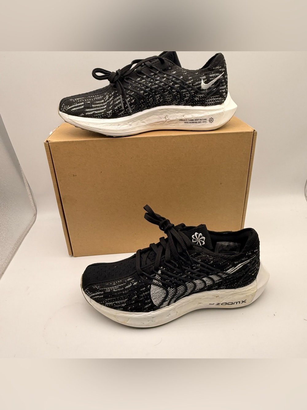 Nike Pegasus Turbo Next Nature Women’s 6 Black Running Shoes DM3414-001